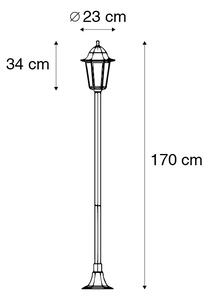 Lampă de exterior inteligentă în picioare neagră 170 cm inclusiv WiFi ST64 - New Orleans