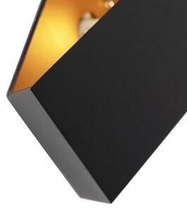 Aplica de perete design negru cu auriu - Fold