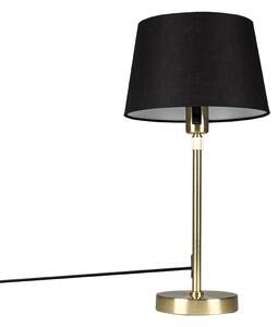 Lampă de masă auriu / alamă cu umbră neagră reglabilă 25 cm - Parte