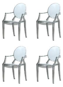 Set 4 scaune Princess, Heinner, policarbonat, transparent
