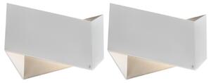 Set de 2 lămpi de perete de design alb - Fold