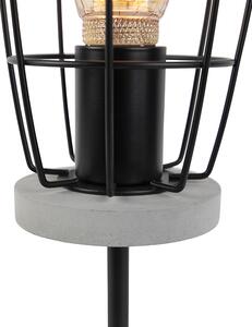 Lampă de masă industrială aspect beton cu negru - Rohan