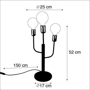 Lampă de masă Art Deco neagră cu 3 lumini - Facile