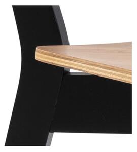 Scaun de dining negru/în culoare naturală cu aspect de lemn de stejar Roxby – Actona