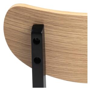 Scaun de dining negru/în culoare naturală cu aspect de lemn de stejar Roxby – Actona