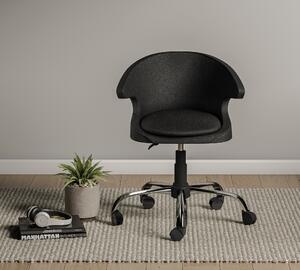 Scaun de birou pentru copii, tapitat cu piele ecologica Pearl Negru, l61xA61xH86 cm