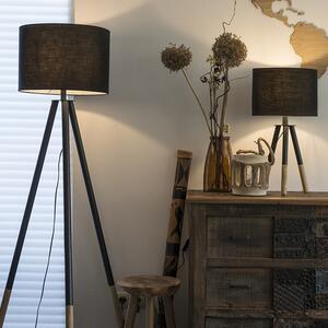 Set de lampă de masă și podea cu umbră neagră - Pip