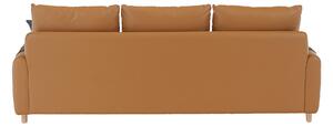 KONDELA Canapea complet tapiţată 3 locuri, piele / piele ecologică maro auriu, LINSY