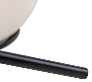 Lampă de masă design sticlă neagră 24 cm cu sticlă opală - Hero
