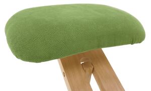KONDELA Scaun genunchi ergonomic, verde/ fag, GROCO
