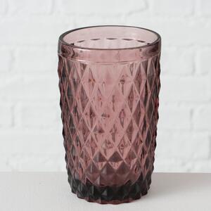 Pahar din sticla Aurora Roz inchis, Modele Asortate, Ø8xH13 cm