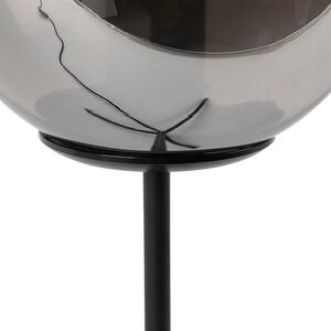 Lampă de masă Art Deco neagră cu sticlă fum 45,5 cm - Pallon