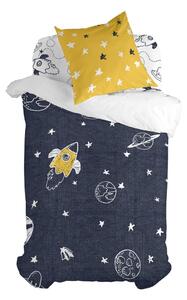 Lenjerie de pat din bumbac pentru copii, pentru pat de o persoană Mr. Fox Starspace, 140 x 200 cm