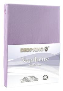 Cearșaf de pat cu elastic DecoKing Nephrite, 220–220 cm, lila