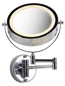 Oglindă de perete de design cromată, cu LED ajustabil la cald reglabil IP44 - Vicino