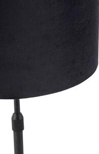 Lampă de masă neagră cu nuanță de velur neagră cu auriu 25 cm - Parte