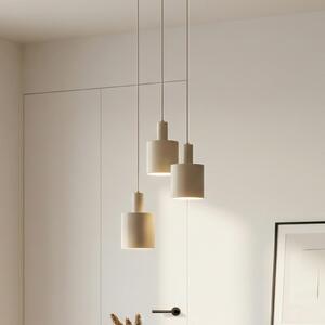 Lindby Lampă suspendată Ovelia, bej, 3 becuri, metal, E27, reglabil, Bej, Bucătărie, Metal, Modern