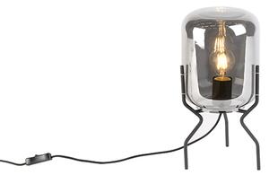 Lampă de masă cu design inteligent, neagră, cu sticlă de fum, inclusiv WiFi A60 - Bliss