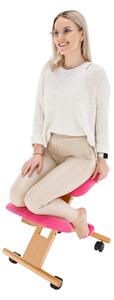 KONDELA Scaun genunchi ergonomic, roz/ fag, GROCO