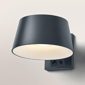 OSRAM Aplică de perete solară ENDURA STYLE BRELLA, gri, senzor IP54, reglabil, Gri, Plastic, Modern, Soclu de perete jos