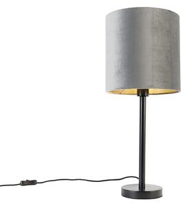 Lampa de masa moderna neagra cu abajur gri 25 cm - Simplo