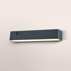 OSRAM Aplică de perete solară ENDURA STYLE SHORE, gri, senzor, IP54, reglabil, Gri, Plastic, Modern, Perete unghiular