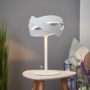 Euluna Lampă de masă Tornado, alb, Alb, Camera de zi / sufragerie, Metal, Modern
