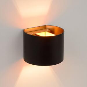 Lucide Xio LED de perete, lățime 13 cm, negru, reglabil, Negru, Camera de zi / sufragerie, Metal, Modern