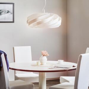 Domiluce Lampă suspendată Vento, albă, Ø 50 cm, metal, E27, reglabil, Alb, Camera de zi / sufragerie, Metal, Modern