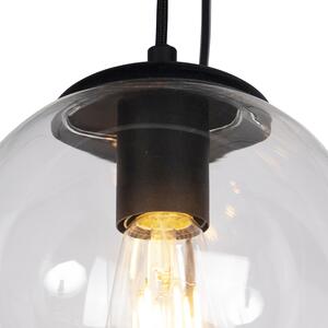 Lampă suspendată Art Deco neagră cu 7 lumini - Pallon