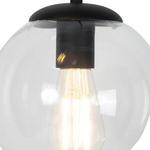 Lampă suspendată Art Deco neagră cu 3 lumini - Pallon