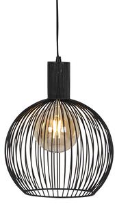 Lampă rotundă de design negru 30 cm - Sârmă Dos