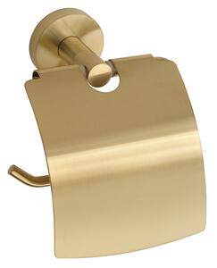 Sapho Sapho, suport hârtie igienică X-ROUND GOLD cu capac, auriu mat, XR732GB