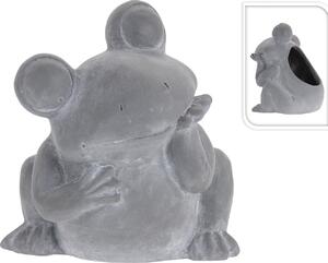 Ghiveci Frog, 19.5x17.5x20.5 cm, ciment, gri