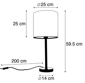 Lampă de masă botanică din alamă cu umbră de păun 25 cm - Simplo