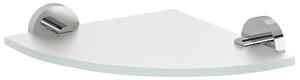 Sapho Sapho, poliță din sticlă colț X-ROUND, sfert de cerc 200x200mm, sticlă crom/lapte, XR009-01