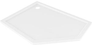 Cădiță de duș Mexen Flow Slim, pentagonală, stânga, 100 x 80 cm, alb lucios, 46P108010L