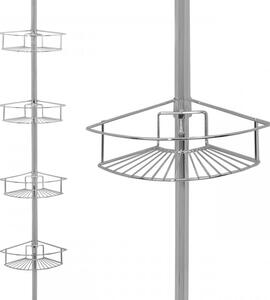 Erga Scopic, bară de duș telescopică de colț cu 4 rafturi XL, cromată, ERG-YKA-CH.SCOPIC-XL-CHR