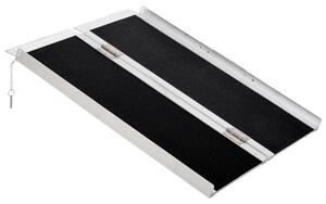 HOMCOM Rampă portabilă pliabilă pentru scaun cu rotile, 91x72 cm, din aluminiu, 270 kg, argintie | Aosom Romania