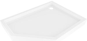 Mexen Flow+, cădiță de duș pentagonală, dreapta, 90 x 80 cm, alb lucios, 46P108090RH