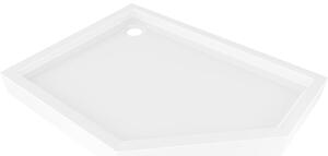 Mexen Flow+, cădiță de duș pentagonală, stânga, 100 x 80 cm, alb lucios, 46P108010LH
