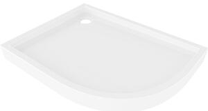 Mexen Flow+, cădiță de duș asimetrică, cu formă de sfert de cerc, stânga, 90 x 80 cm, alb lucios, 46Q108090LH