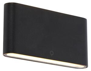 Aplică modernă de exterior neagră 17,5 cm cu LED IP65 - Batt