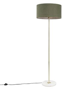 Lampă de podea din alamă cu umbră verde 50 cm - Kaso