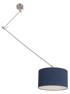 Lampă suspendată din oțel cu umbră 35 cm albastru reglabil - Blitz I
