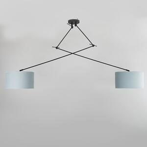 Lampă suspendată neagră cu umbră 35 cm albastru deschis reglabilă - Blitz II