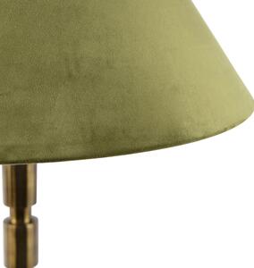 Lampă de masă Art Deco cu nuanță de velur verde 50 cm - Torre