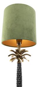 Lampă de masă Art Deco cu nuanță de catifea verde 25 cm - Areka
