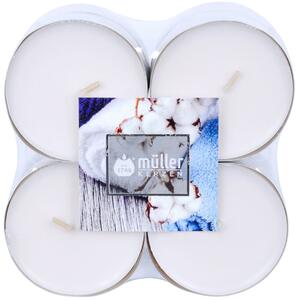 Set 8 lumanari parfumate tip pastila Maxi Soft Cotton Alb, Ø5,7xH2,2 cm