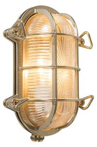 Lampă de perete retro aur 23 cm IP44 - Nautica ovală